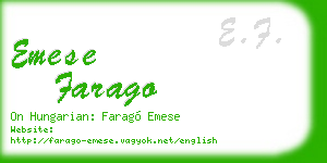 emese farago business card